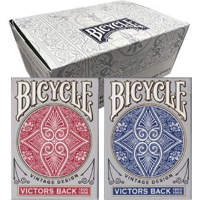 Bicycle Playing Cards 6 Decks Victors Back Bulk Bundle | 3 Red Decks 3 Blue Decks