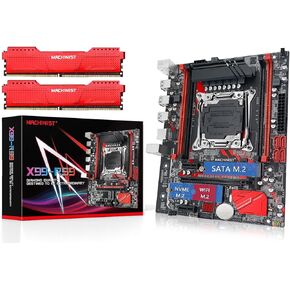 MACHINIST X99 Motherboard + (2x8GB)16GB DDR4 RAM, LGA 2011-V3 Server Motherboard with 2133MHz (PC4-2133) CL15 DIMM Non-ECC 1.2V Desktop Memory (PCIe 3.0, Dual M.2, 4 Channel DDR4) for E5 V3/V4 X99 RS9