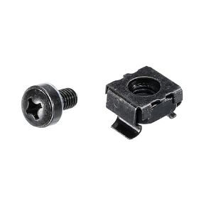 PATIKIL Rack Mount Cage Nuts M5x10mm Mounting Screws Iron Zinc Plated for Server Rack Cabinets with Washers, Black 10 Sets