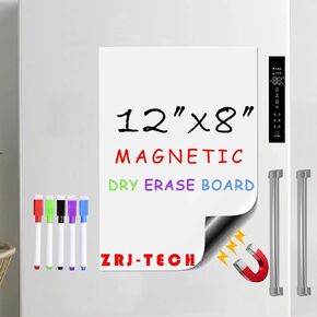 Magnetic Dry Erase White Board for Fridge, 12"x8" Magnetic Whiteboard Notepads, Small Magnetic Dry Erase Board Sheet for Wall, White Board for Kitchen Decor Include 5 Markers in Saudi Arabia