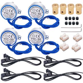 Twidec/3Pcs Synchronous Turntable Motor Electric Motor 5-6RPM/MIN 50/60Hz 4W CCW/CW AC100~127V Synchron Motor for Cup Turner,Cuptisserie Rotator with 7mm Flexible Coupling TYC-50-5-6R-XLLB