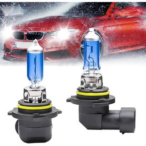 Pack-2 Car Halogen Bulb, 12V 55W Super Bright Waterproof Vehicle High Low Beam Light Bulbs Replacement, Universal Automotive Lighting Accessories for Truck SUV Car (White Light #9006)