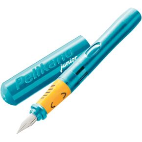 Pelikan Pelikano Jr. Fountain Pen, Left-Handed, Asstd Color May Vary, 1 Pen w/6 Blue Ink Cartridges (943415)