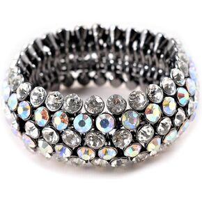 QQ&U Sparkle Crystal Rhinestone Stretch Bracelet for Women