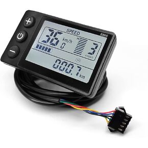 Electric Bicycle LCD S866 Display Meter, 24V 36V 48V 60V E-Bike Display Meter Control Panel with SM/Waterproof Plug