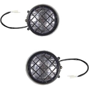 2PCS Grill Motorcycle Headlamp Replacement for Yamaha Banshee 1987-2006 Lens Bulbs