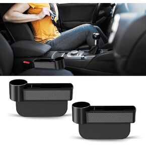 2PCS Car Organizer Front Seat, Car Seat Organizer and Storage Front Seat, Car Seat Gap Filler, Multifunctional Auto Console Side Storage Box with Cup Holder for Phone Wallet in Saudi Arabia