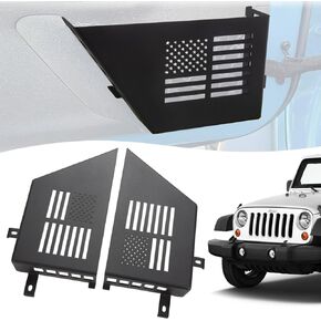 Rear Door Storage Pockets for Jeep JK Accessories-Metal Rear Door Storage Box for 2007-2018 Jeep Wrangler JK 4 Door,2PCS Door Net Replacement with US Flag Style jeep jk accessories,Black