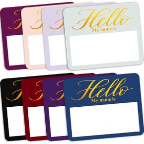 Name Tag Stickers, 120 Pcs Gold Foil Hello My Name is Name Tags Stickers, 3" x 2.5" Large Name Labels Sticky Nametags for Christmas Party Wedding Meeting
