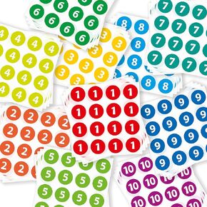 easykart labels 4800 PCS Consecutive Number Stickers 300 Sheets 1-10 Round ColLabels 0.5 Inch Round Self Adhesive Vinyl Number Decals for School, Office, Classroom, Inventory, Storage, Bins, Multi Col in Kuwait