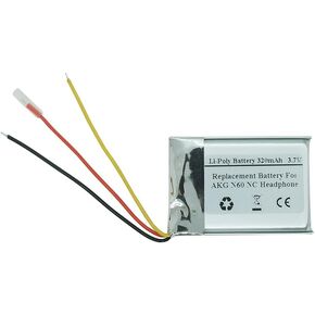 320mAh 3.7V Replacement Battery for AKG N60 NC Headphone, AEC402933, USN-402535PWN-A