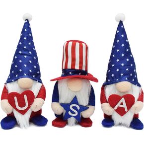 3 قطع من ديكورات التماثيل الوطنية للمنزل، زينة يوم الذكرى الوطنية سانتا جونك المصنوعة يدويًا في الولايات المتحدة الأمريكية، ديكور صينية متدرج لطيف هدايا الرابع من يوليو للأصدقاء والعائلة in Kuwait