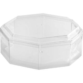 Hammont Clear Acrylic Boxes Round - 12 Pack - 4"x2" - Small Circle Lucite Containers for Candies, Gifts, Weddings, Party Favors, Treats & Accessories, Plastic Storage Boxes