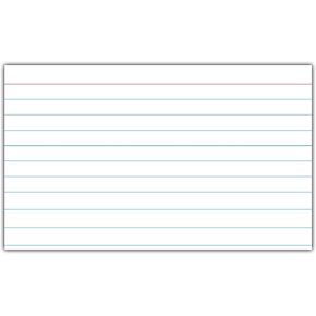 C-Line Index Cards, 3" x 5", White, 100/PK (48807)