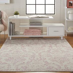 Nourison Jubilant JUB09, 7'10" x 9'10", Ivory Pink