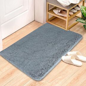 2x3 Area Rugs for Living Room, Grey Non-Slip Fluffy Rug Washable Area Rugs, Shag Mats for Dogs, Ruggable Rugs for Bedroom Girls Dining Room Hallway Kitchen Entryway Bathroom
