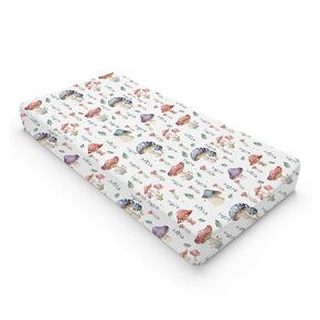 Watercolor Mushroom Forest Changing Pad Covers Colorful Mushroom Floral Leaves Baby Diaper Change Table Sheets for Boy Girl Woodland Fantasy Soft Breathable Stretch Changing Pad Table Mats 32''x16''