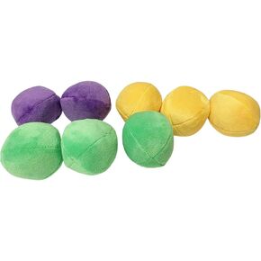 Midlee Squeaky and Crinkley 3 1/2" Plush Dog Balls, Set of 8 (Refill Hide a Ball)