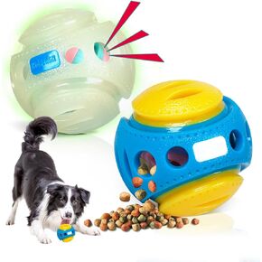 2PCS Premium Dog Squeaky Balls 3", Glow in the Dark Balls for Dogs to Fetch, Interactive Outdoor Dog Toys for Small/Medium/Large Dogs, Dog Chase Toy to Keep Them Busy, Exercise Beating Boredom