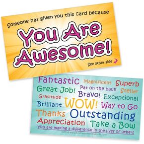 You Are Awesome Cards - Appreciation Cards for Students, Teachers, Employers, Friends, Co-Workers, Family (Box of 100)