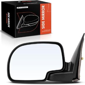 A-Premium Driver Side Non-Heated Manual Mirror - Compatible with Chevy & GMC & Cadillac - Silverado 1500 2500 3500, Suburban, Avalanche, Tahoe, Sierra, Yukon, Escalade, 1999-2007