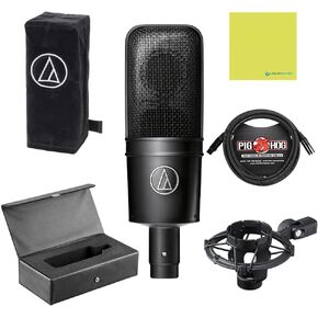 Liquid Audio Audio Technica AT4040 Cardioid Condenser Microphone Bundle w/Pig Hog Mic Cable, AT8449 Shock Mount, Mic Dust Cover, Carrying Case Polishing Cloth in Saudi Arabia