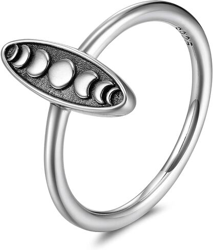 Moon Phase Ring 925 Sterling Silver Moon Phase Jewelry Vintage Moon Phases Stacking Ring Jewelry Christmas Gifts for Women in Saudi Arabia