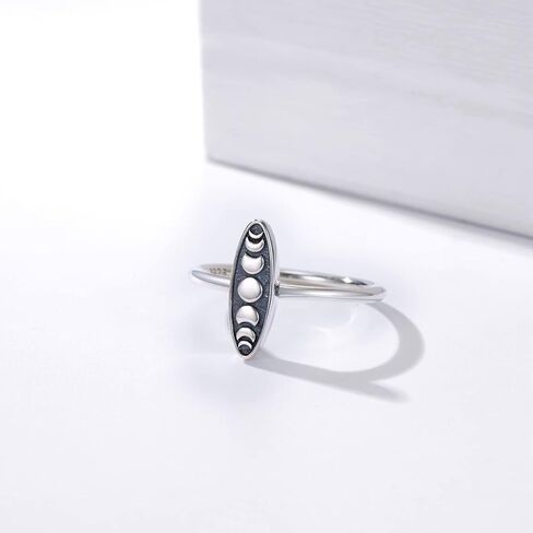 Moon Phase Ring 925 Sterling Silver Moon Phase Jewelry Vintage Moon Phases Stacking Ring Jewelry Christmas Gifts for Women in Saudi Arabia