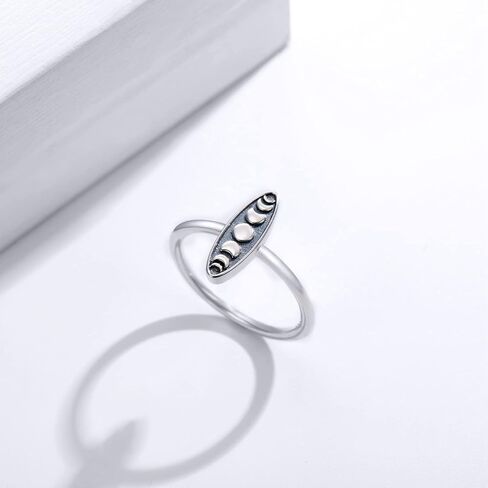 Moon Phase Ring 925 Sterling Silver Moon Phase Jewelry Vintage Moon Phases Stacking Ring Jewelry Christmas Gifts for Women in Saudi Arabia