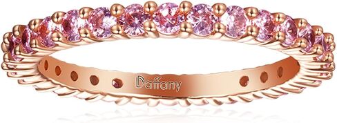 حلقات مطلية بالذهب الوردي عيار 18 قيراط، خاتم حب بيضاوي الشكل قابل للتكديس من الفضة الإسترليني، خاتم الخلود الشامل مصنوع من عناصر لا حصر لها من زركونيا مكعب، مقاس السوار 5-9، متعدد الألوان، معبأة في صندوق مجوهرات in Kuwait