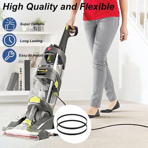 Upgraded 440005536 Replacement Belts Set of 2 for Hoover Dual Power Max Carpet Vacuum Cleaner,Compatible with Model FH51000,FH51001,FH51002,FH51010,FH54010,FH54000 Series,Easy to Install & Durability in Kuwait