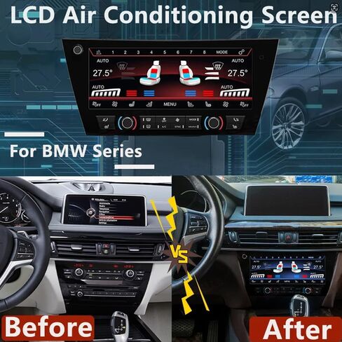 10 بوصة لوحة التيار المتناوب LCD تعمل باللمس لسيارات BMW X5 F15 2014-2019 لوحة مكيف الهواء مقابض الجلوس المناخية التحكم في لوحة القيادة الرقمية التوصيل والتشغيل in Kuwait