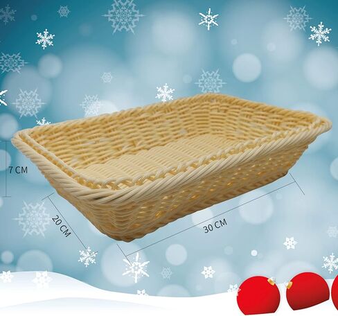 GADNOZEL 30 x 20 CM Hamper Basket Kit, Gift Basket Empty to Fill 1 x Basket, 2 x Bows, 2 x Cellophane Bags and 1 x Shredded Paper for Christmas, Birthday, Wedding, Easter in Kuwait