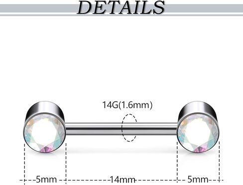 مجوهرات ثقب الحلمة من التيتانيوم F136، حلقات حلمة دائرية مسطحة القاع متعددة الألوان للنساء. in Kuwait