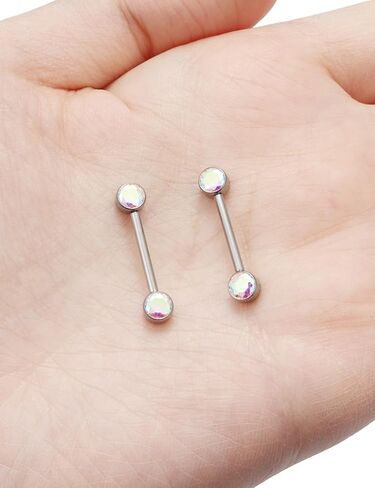 مجوهرات ثقب الحلمة من التيتانيوم F136، حلقات حلمة دائرية مسطحة القاع متعددة الألوان للنساء. in Kuwait