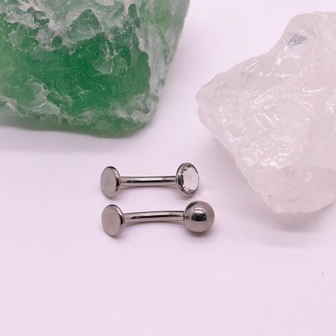 2 قطعة 14G G23 حلقات زر البطن من التيتانيوم للنساء حلقات البطن العائمة، ثقب البطن المسطح، ثقب البطن المنحني، الحديد، الخيوط الداخلية، ثقب المجوهرات in Kuwait