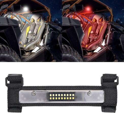 YCHOW-TECH UTV LED قبة ضوء عالمي رول بار جبل UTV قبة ضوء بطارية تعمل بالطاقة الداخلية للسيارة ضوء الصيد ضوء الكابينة ضوء مطاردة لشاحنة UTV ATV SXS قارب عربة الجولف - أبيض/أحمر in Saudi Arabia