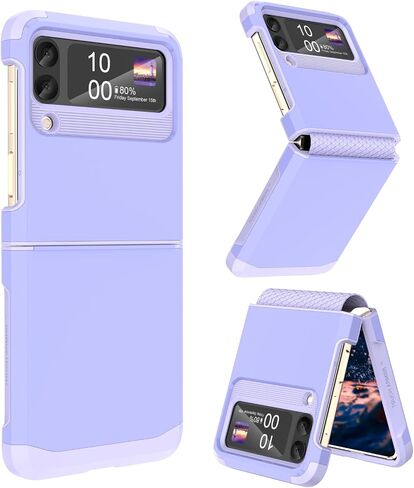 Designed for Galaxy Z Flip 3 Case with Hinge Protection,Samsung Flip 3 Full Cover Shockproof Slim Phone Protection Case Clear for Z Flip 3 5G(2023)-Clear in Saudi Arabia