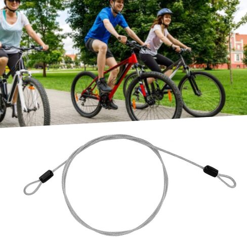 Yctze Bicycle Scooter Security Lock, Cycling Sports Internal Steel Wire and External Plastic Loop Cable, Thin Chain for Outdoor Security, Bike Accessories (Silver) in Saudi Arabia