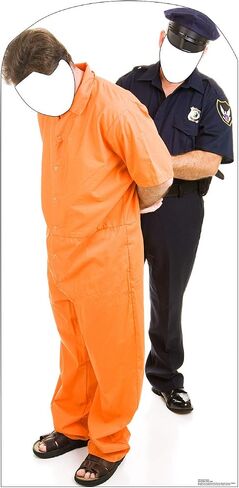 Cardboard People Inmate Orange Jump Suit Stand-in Life Size Cardboard Cutout Standup in Saudi Arabia