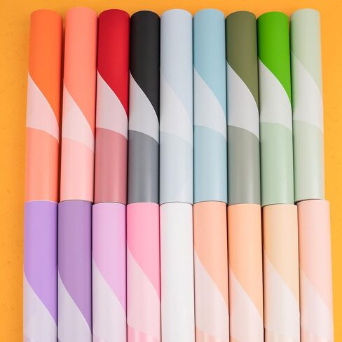 حزمة فينيل لاصقة من الفينيل - 30 ورقة مقاس 30.48 سم × 30.48 سم من الفينيل الدائم غير اللامع 27 عبوة من الفينيل اللاصق بألوان متنوعة لملصق السيارة، ملصق ديكور (مع 3 ورق نقل) in Kuwait