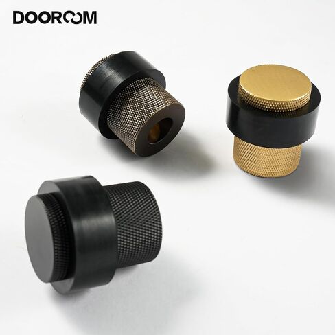 1-1/2 Inch Length 1-3/5 Height Cylindrical Floor Mount Door Stopper Heavy Duty Door Holder Brass Floor Mounted Hardware Quite Doorstop Protect Door Keep Door Open, 1 Pack, Brushed Brass in Saudi Arabia