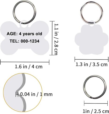 30 جهاز كمبيوتر شخصى علامات الكلب فارغة التسامي شكل مخلب التسامي فارغة علامات الكلب مزدوجة من جانب الكلب العلامات مع حلقة رئيسية DIY جانب الألومنيوم الكلب معرف العلامات العظام على شكل اسم الحيوانات الأليفة العلامات طوق الكلب العلامات مع الكلاب والقطط in Kuwait