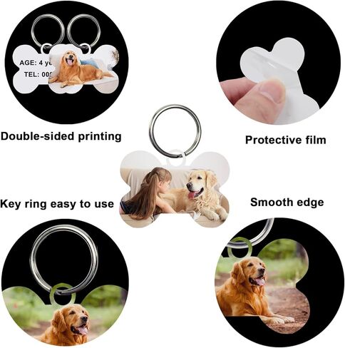 30 جهاز كمبيوتر شخصى علامات الكلب فارغة التسامي شكل مخلب التسامي فارغة علامات الكلب مزدوجة من جانب الكلب العلامات مع حلقة رئيسية DIY جانب الألومنيوم الكلب معرف العلامات العظام على شكل اسم الحيوانات الأليفة العلامات طوق الكلب العلامات مع الكلاب والقطط in Kuwait