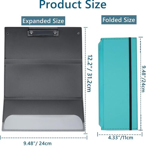 Foldable Nursing Clipboard, 3 Layers Folding clipboards Nurses Clip Board Low Profile Clip Pocket Clipboards for Nurses, Doctors,Students, Teachers (Black) in Saudi Arabia