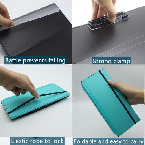 Foldable Nursing Clipboard, 3 Layers Folding clipboards Nurses Clip Board Low Profile Clip Pocket Clipboards for Nurses, Doctors,Students, Teachers (Black) in Saudi Arabia