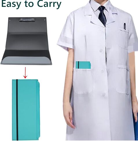 Foldable Nursing Clipboard, 3 Layers Folding clipboards Nurses Clip Board Low Profile Clip Pocket Clipboards for Nurses, Doctors,Students, Teachers (Black) in Saudi Arabia