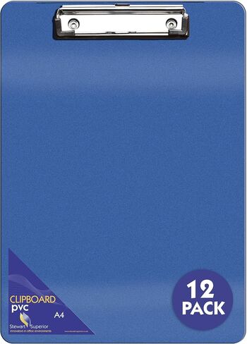 Seco ECO PVC Covered Foldover Recycled Clipboard with Low Profile Clip, Fits Letter Size and All documents up to 8 x 12’’ - Blue (Pack of 12) in Saudi Arabia