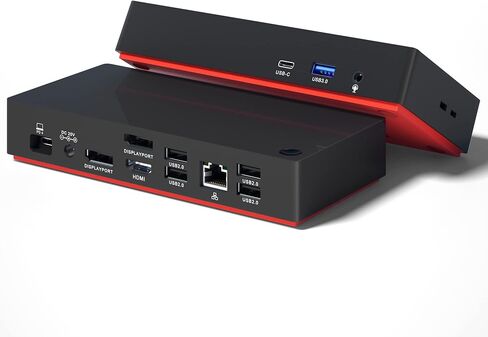 USB C Triple Display Docking Station with 100W Power Delivery, 13-in-1 USB C Dock with 1x HDMI, 2X DisplayPort, 1x USB-C, 2X USB 3.0, 4X USB 2.0, Gigabit Ethernet, 3.5 mm Audio for Windows, Mac in Kuwait
