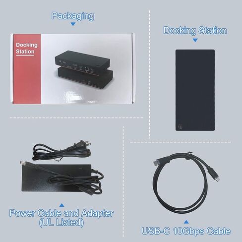 USB C Triple Display Docking Station with 100W Power Delivery, 13-in-1 USB C Dock with 1x HDMI, 2X DisplayPort, 1x USB-C, 2X USB 3.0, 4X USB 2.0, Gigabit Ethernet, 3.5 mm Audio for Windows, Mac in Kuwait